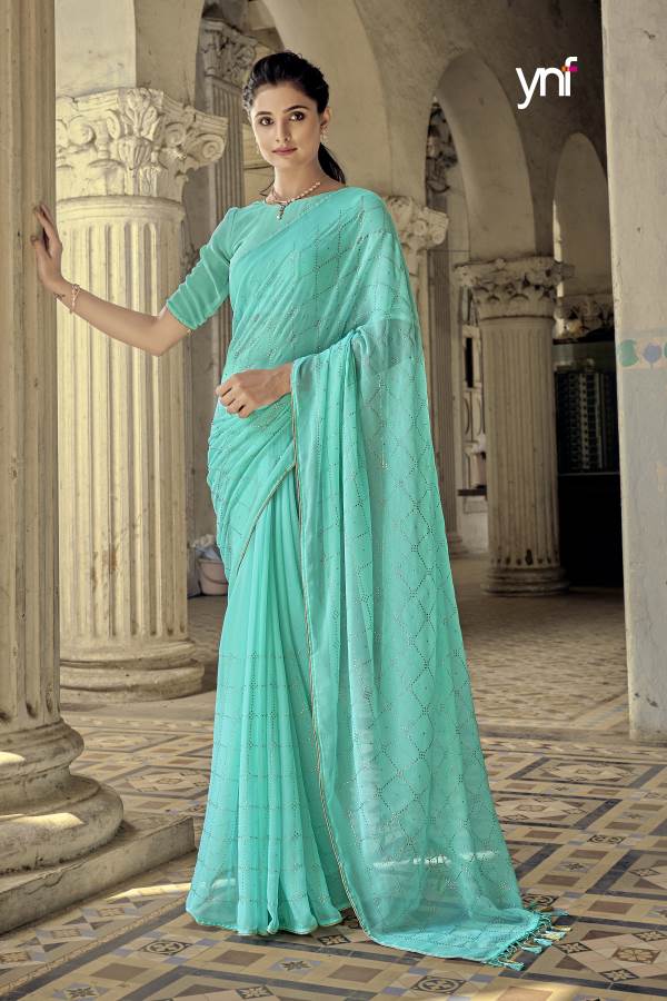 Ynf Noorkari Ethnic wear Designer Georgette Printed Wear Saree Collection